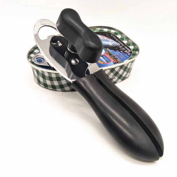 Abrelatas de corte seguro, abrelatas de borde liso, abrelatas de mano, abrelatas manual, borde liso ergonómico, abrelatas de corte de acero inoxidable de grado alimenticio para cocina y rest
