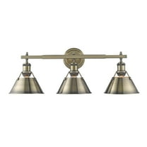 Yep by Golden Lighting Orwell 3-light Vanity in Aged Brass