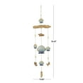 thumbnail image 3 of DecMode 35" Blue Ceramic Handmade Ombre Shell Windchime with Driftwood and Bead Accents, 3 of 6