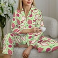 thumbnail image 6 of Lsque Dragon Fruit 1 Pattern Long Sleeve Pajama Set for Women - Soft 2-Piece Sleepwear and Loungewear Set with Pockets, Comfy Nightwear-Medium, 6 of 7