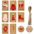 thumbnail image 1 of Coofit Christmas Gift Tags Set Cute Kraft Paper Hanging Tags Craft Labels with String, 1 of 4