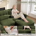 thumbnail image 4 of Hvoonc 98" Modular Sectional Sofa for Living Room, L Shaped Couch with Ottoman Chaise, Chenille Upholstery, Green, 4 of 9