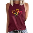 thumbnail image 1 of Besolor Débardeurs pour Femmes 2024 Tendance Imprimé Col Rond Sans Manches T-Shirts Décontractés Amples Tunique d'Été Blouse, 1 of 5