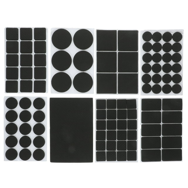 8 Sheets Antislip Furniture Pads for Furniture Feet Noise Reduction Black PEVA