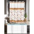 thumbnail image 6 of No Hook Cloth Fabric Shower Curtain with Snap in Liner, Orange Yellow Pumpkins Waterproof Shower Curtains Set with See Through Top Window, Autumn Leaves Retro Bath Curtains Shower 72"x72", 6 of 6