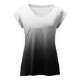 thumbnail image 4 of HAPIMO Shirts for Women V-Neck Tee Shirt Solid Color Casual Comfy Pullover Tops Teen Grils Fashion Clothes Soft Cap Sleeve Womens Summer Tops Gray XXL, 4 of 5