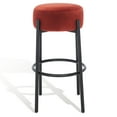 thumbnail image 2 of SAFAVIEH Couture Paisleigh Round Backless Bar Stool, Rust/Black, 2 of 10