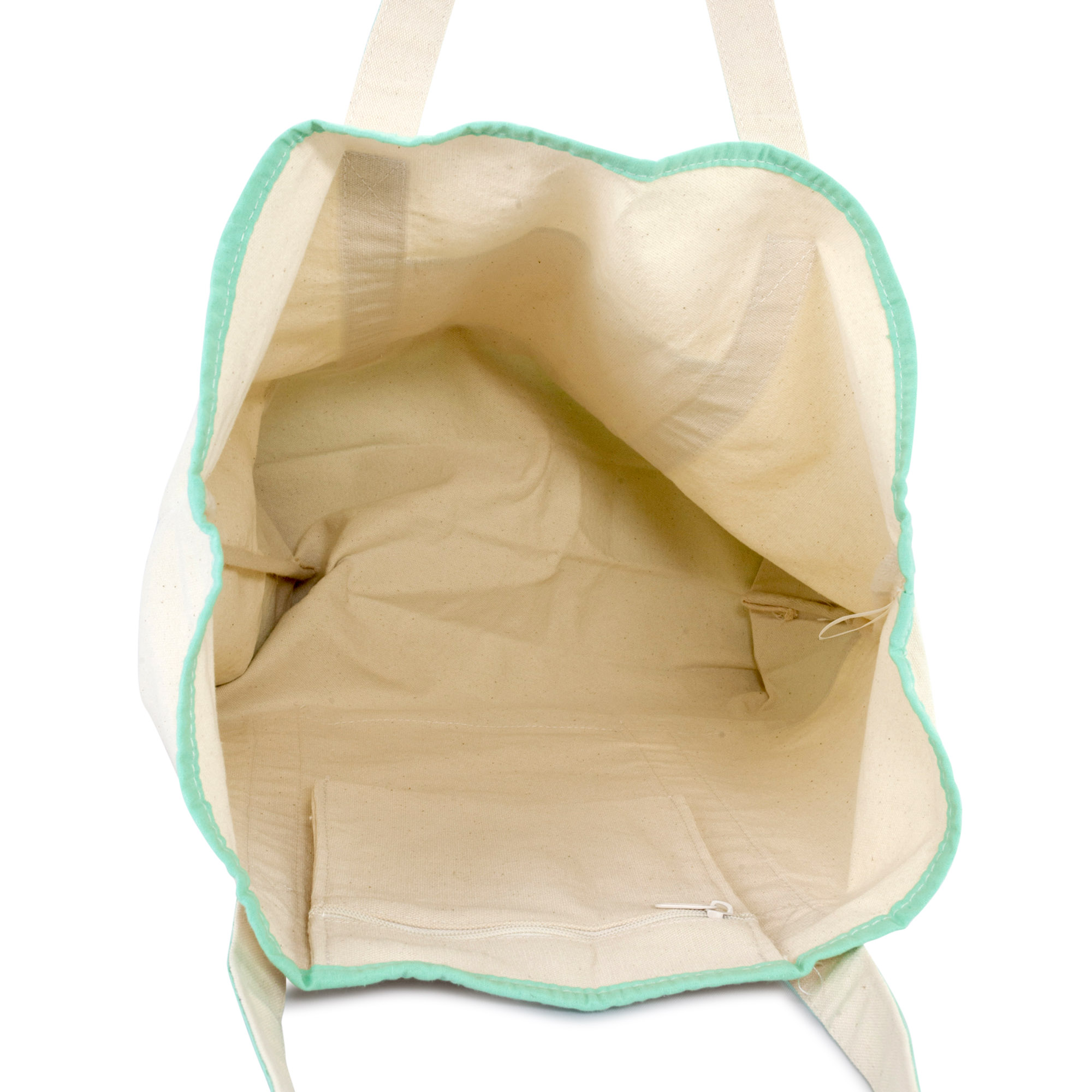 DALIX 22" Open Top Deluxe Tote Bag with Outer Pocket in Mint Green - image 4 of 5