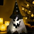 thumbnail image 6 of Mikilon Halloween Glowing Ghost, Outdoor Decor Hanging Lighted Glowing Ghost with Witch Hat, Halloween Outdoor Indoor Halloween Party Favors As shown, 6 of 9