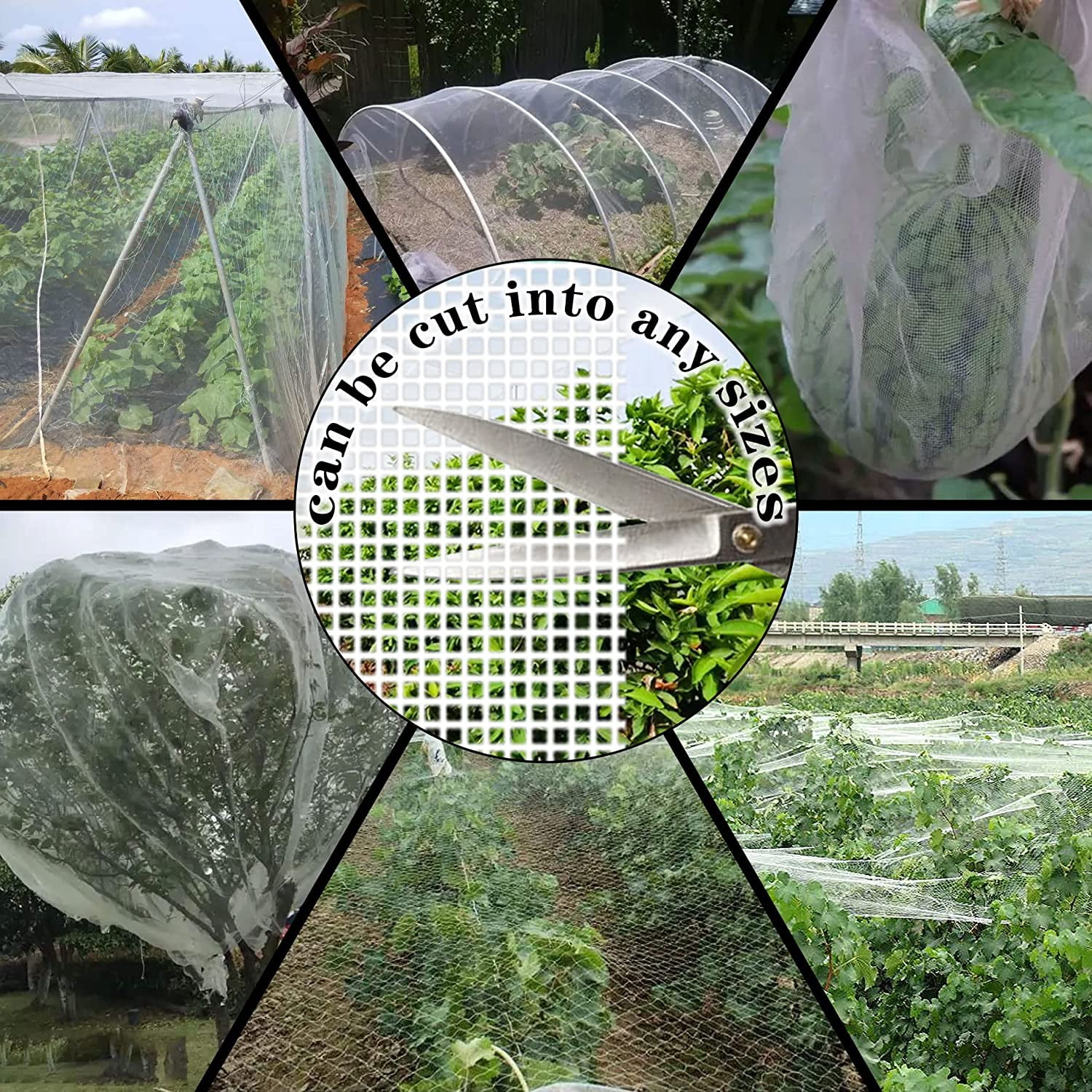 Waltyotur elfinrm Garden Insect Netting, 10ft x 30ft Fine Mesh Netting Bird Pest Bug Barrier White Netting Plant Cover for Protect Plants Fruits Vegetables Flowers Crops Greenhouse Row Cover
