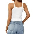 thumbnail image 4 of Htigea Clearance Womens Sleeveless Tank Top form Fitting Scoop Neck Ribbed Knit Basic Cami Shirts Clearance Sale White,M, 4 of 6