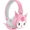 AH806-Pink, variant on Kawaii Cartoon Kuromi Cute Head-Mounted Silicone Design Wireless Bluetooth Headset Noise Reduction for Phones Laptop