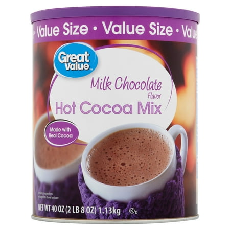 (4 Pack) Great Value Hot Cocoa Mix Milk Chocolate, 40