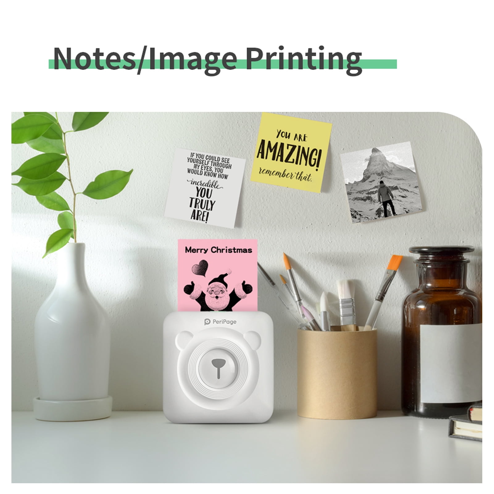 Nishore Thermal Printer,Paper Printer Sticker Notes Journal Receipt Compatible With Android Ar Function Inkless Label Notes Journal Thermal Printer Picture Bt Thermal Printer Receipt Paper Printer