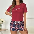 thumbnail image 3 of Women's Elastic Waistband Polyester Sleepwear Pajamas Set Female XL, Red, 3 of 3