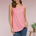 thumbnail image 5 of Scyoekwg Womens Tank Tops Solid Color Summer Casual Dressy Blouse Suspenders Sling Crewneck Pleated Tunic Tops Sleeveless Tank Tops Loose Shirts (Pink,XL), 5 of 8