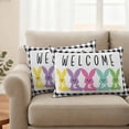 thumbnail image 3 of Outdoor Waterproof Pillow Covers Easter Colorful Cartoon Rabbit Peeps Decorative Throw Pillow Protectors,Pillowcase Cushion Cases for Patio Sofa Garden Couch,20x12in,Pack of 2, 3 of 14
