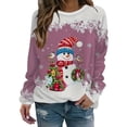 thumbnail image 2 of Sudadera con estampado de muñeco de nieve de Navidad para mujer, Jersey informal de manga larga con cuello redondo, talla grande, otoño e invierno, 2023, 2 of 5