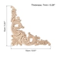 thumbnail image 2 of Uxcell 4Pack Wood Carved Appliques Unpainted Decorative Corner Flower Decals 15cm x 15cm, 2 of 5