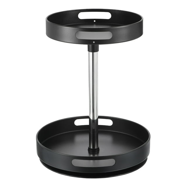 Organizador Lazy Susan 2 Nivel Unique Bargains Metal Acero Giratorio Negro