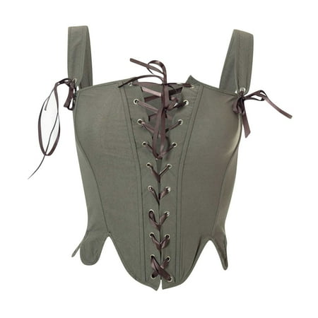 

JGGSPWM Women s Floral Corset Top Lace Up Vintage Corsets for Women Boned Corset Bustier Retro Renaissance Bodice Army Green XL