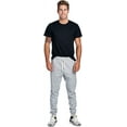 thumbnail image 6 of ProGo Men's Joggers Sweatpants Basic Fleece Marled Jogger Pant Elastic Waist (Medium, Heather Grey), 6 of 7