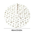 thumbnail image 3 of White Faux Fur Christmas Tree Skirt 24 Inches, Mini Xmas Tree Mat with Gold Sequin Snowflakes, Soft Plush Small Tree Skirt for Holiday Home Decorations, New Year Party & Winter Wonderland Décor, 3 of 5
