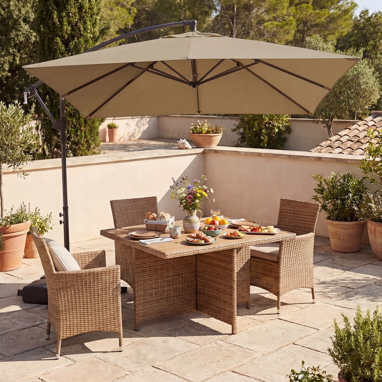 brown offset patio umbrella Outsunny 11ft Cantilever with Base Crank cantilever umbrella BONOSUKI 10ft Patio Offset Umbrella