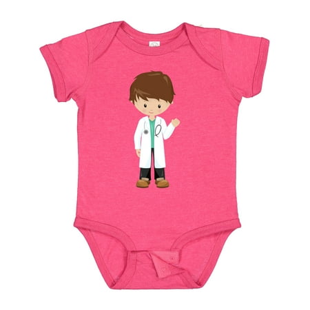 

Inktastic Doctor Lab Coat Medicine Cute Boy Brown Hair Gift Baby Boy Bodysuit