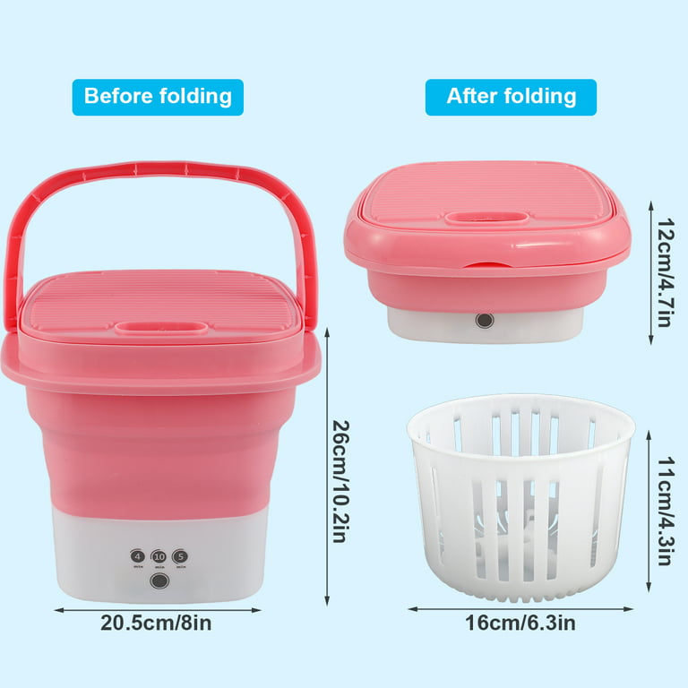 Portable Washer And Dryer Mini Washing Machine With Drain Basket Touch  Screen Low-energy Folding Mini Washer For Small Items - AliExpress