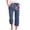 Navy1, variant on Juslio Linen Pants Women Plus Size Pants for Women Straight Leg Solid Color Drawstring Elastic Waist Casual Work With Pockets Plus Size Capris