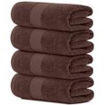 thumbnail image 3 of White Classic Luxury Bath Towels Large - Cotton Hotel spa Bathroom Towel |30x56 | 4 Pack | Brown, 3 of 8