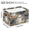 thumbnail image 4 of Yayeee 2 Pack Canvas Storage Basket with Handles for Shelves Fabric Bins Closet Organizer, Cute Ghosts, 4 of 8