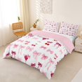 thumbnail image 3 of spefrowx Watercolor Bowknot Duvet Cover Queen for Women, Pink Cherry Cocktail Print Queen Bedding, Pink Reversible, 3-Piece, 1 Duvet Cover and 2 Pillowcases, 3 of 6