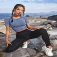 thumbnail image 4 of Yoga Basic Women's Compression Sport T-Shirt Basic T Shirt Gym Top Fitted Shirt, 4 of 4