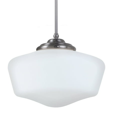 Sea Gull Lighting Plug - Sea Gull Lighting Academy Fluorescent 1-Light Extra Large Pendant - 17W in. Brushed Nickel