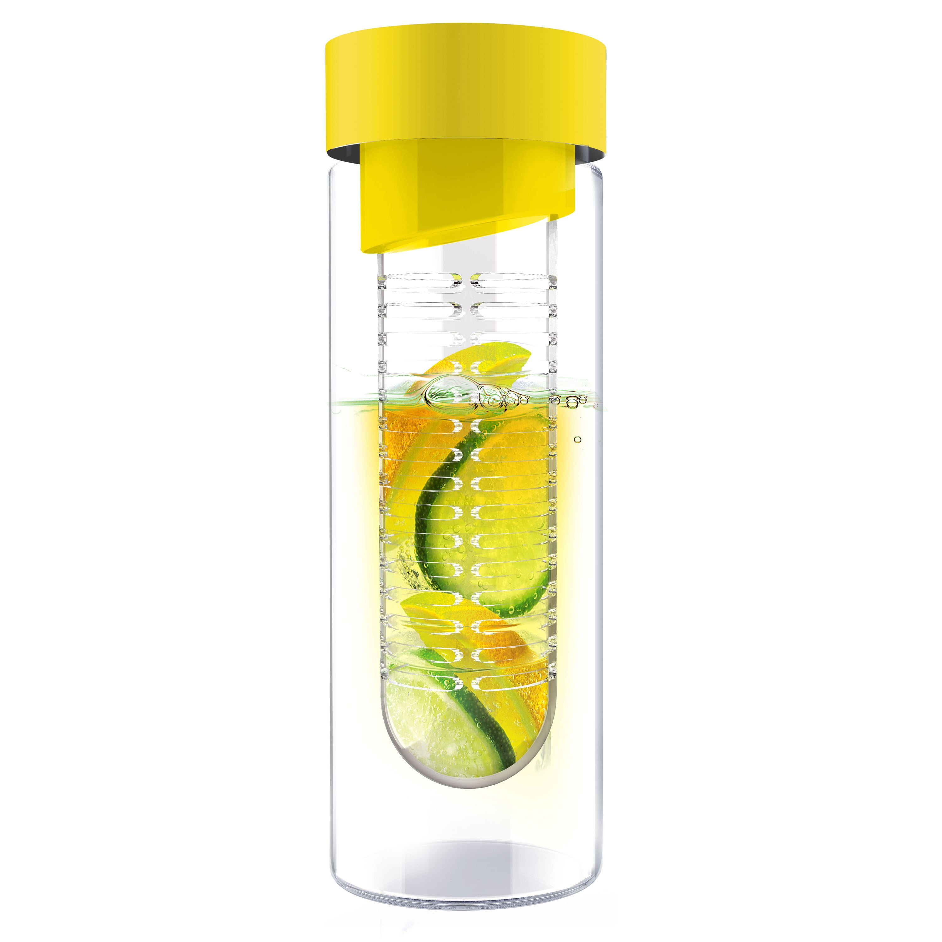 Asobu Flavour It Glass Water Bottle with Fruit Flavor Infuser,Yellow