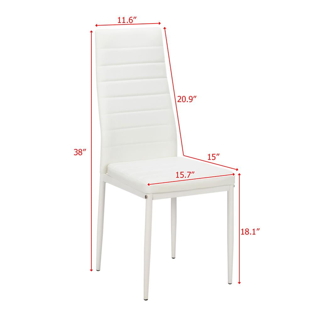 Ktaxon 6 pcs Dining Chairs PU and Iron Tube for Kitchen Room Furniture,White