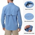 thumbnail image 7 of Zehisen Men's Fishing Shirt Long Sleeve UPF 50+ Sun Protection Quick Dry Cooling Shirt for Hiking Camping Safari Outdoor Travel MistBlue 2XL, 7 of 7