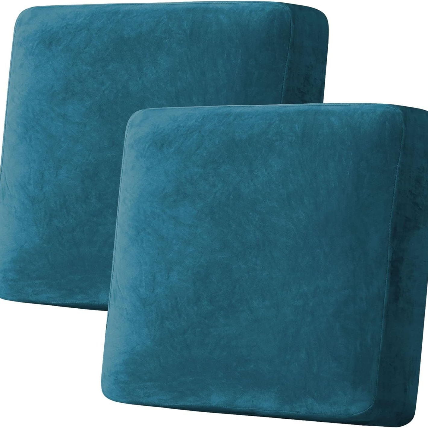 Velvet Stretch Couch Cushion Cover Plush Cushion Slipcover for Chair Sofa Cushion Furniture Protector Seat Cushion Sofa Cover Set of 2