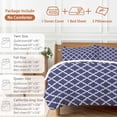thumbnail image 6 of Navy Blue Duvet Cover Set Queen Size, Moroccan 4 Piece Soft Microfiber Bedding Set with 1 Duvet Cover, 1 Flat Sheet, 2 Pillowcases, 6 of 9