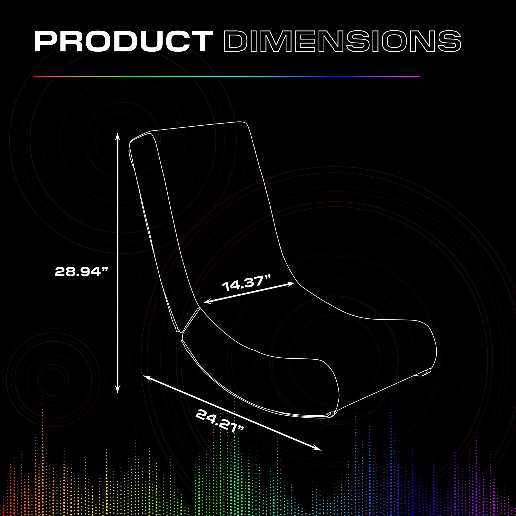 X Rocker Navigator Floor Rocker Gaming Chair with RGB Lighting, Black