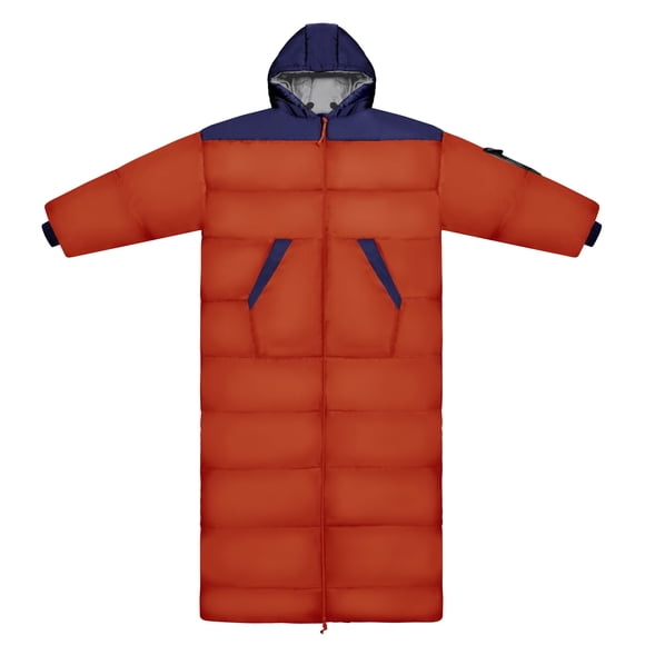 Saco de dormir portátil Thermotuff para adultos, azul marino y rojo