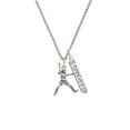 thumbnail image 2 of Delight Jewelry Silvertone Large Softball Pitcher Silvertone Forever Bar Charm Necklace, 23", 2 of 4