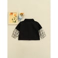thumbnail image 4 of Seyurigaoka Toddler Boys, Girls Buttons Shirts, Baby Contrast Color Patchwork Plaid Blouse, 4 of 9
