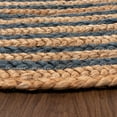 thumbnail image 5 of Chesterfield Farmhouse Hand Woven Reversible Braided Jute Area Rug, Natural and Dyed, 10' Round, Navy Blue, 5 of 8