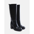 thumbnail image 2 of Madden NYC Women's Tall Faux Leather Boots with Stacked Heel, 2 of 6