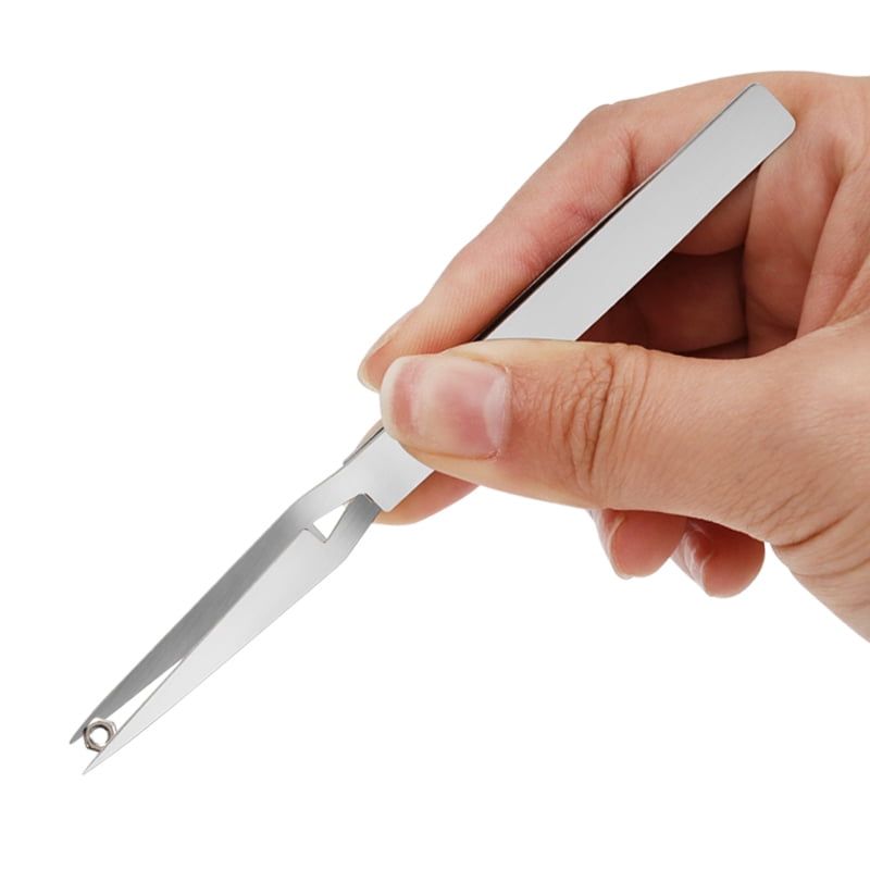 1PC Tweezers Stainless Steel  Non-slip Cross Lock Reverse Action Tweezer Save Effort Maintenance Tools