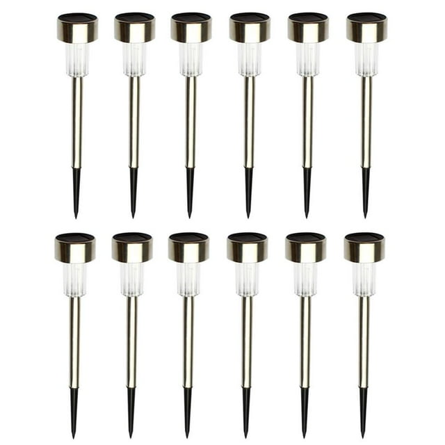 12pcs Solar LED Lawn Lights Waterproof Outdoor Garden Landscape Lamps(White