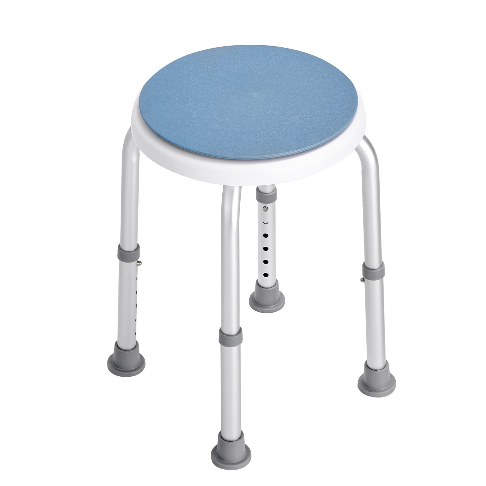 Rotatable Shower Stool 360° 300 lbs Capacity 6 Height Settings Non-Slip PP/Aluminum for Bathroom Bathtub